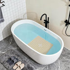Anti-Slip Bathtub Shower Mat 21×21 Inch Opaque Khaki - Image 5