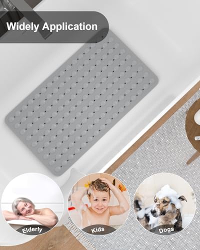 Bath Mat for Tub Shower Mat Non Slip Kids Rubber Shower Tub Mat, 100% Natural - Image 7