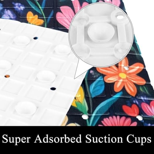 Bath Tub Shower Mat, Washable Bathtub Floor Mats, Suction Cups and Drain Holes - Image 3