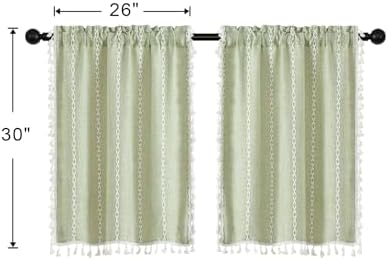 MitoVilla 2 Panels Boho Kitchen Short Curtains, Modern Farmhouse Cafe Curtains - Image 7