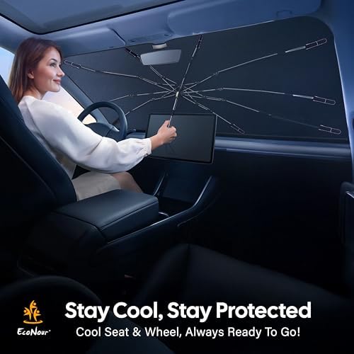 Econour Windshields Sun Shade for Car, Foldable Car Sunshade & Window Tint - Image 5