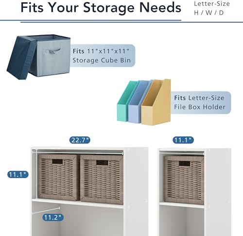 Homes: Inside + Out Apexa 2-Cube Storage Organizer Shelves, Stackable Wood - Image 4
