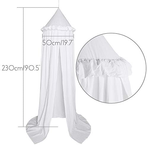 MAMERIA Kids Bed Canopy with Frills Cotton Hanging Tent Curtain Net - Image 3
