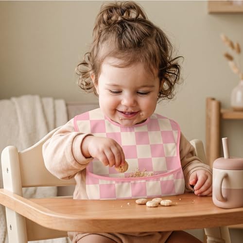 3 Pack Waterproof Baby Bibs for Eating, Mess Proof Feeding Bib - Image 2