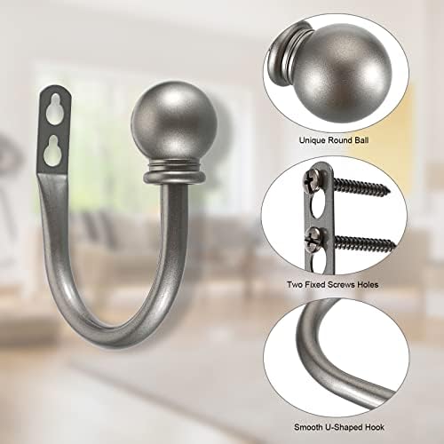 Sumnacon Curtain Holdbacks 2 Pcs Wall Mounted Curtain Tiebacks - Image 2