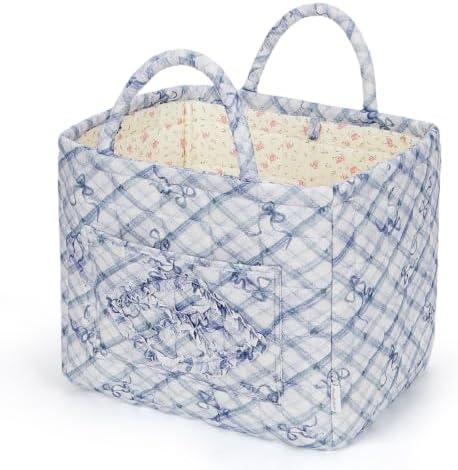 Floral Fabric Storage Basket Car Interior Storage Basket Underwear Sundries by CEUTNIZ