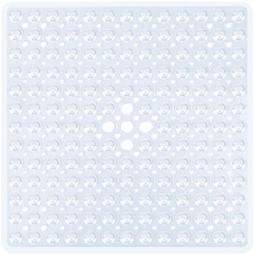Square Shower Mat Bathtub Mat Tub Bath Mat Non Slip Clear 21"x21" by NaolotureHome