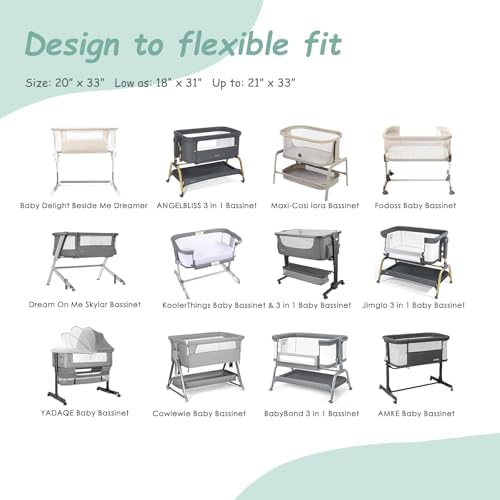 3 Pack Stretchy Bassinet Sheets 20" x 33" Compatible - Image 4