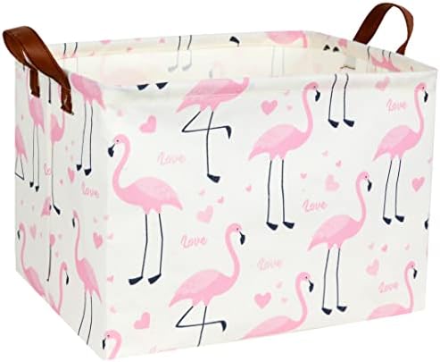 Flamingo Pink Basket Nursery Storage Basket Rectangular Cute Pattern Storage by DDBASKET