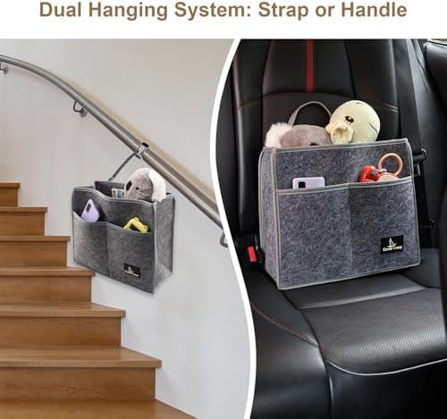 Stair Handrail Caddy Bag for Staircase, Balustrade & Crib Rail, Felt Removable - Image 5