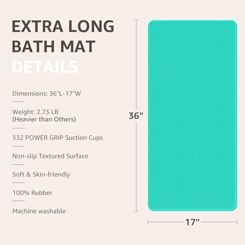 OTHWAY Bathtub Mat Non Slip, Extra Long Rubber Bath Mat - Image 5