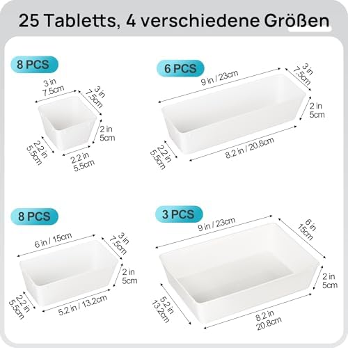 Vtopmart 25 Pack Plastic Drawer Organizers - Image 2