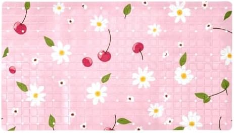 Shower Mat Non Slip, Daisies Cherry Anti Slip Bath Mat by Anna+Cowper