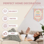 Ghueghe Pastel Boho Playroom Canvas Banner Wall Decor - Image 3