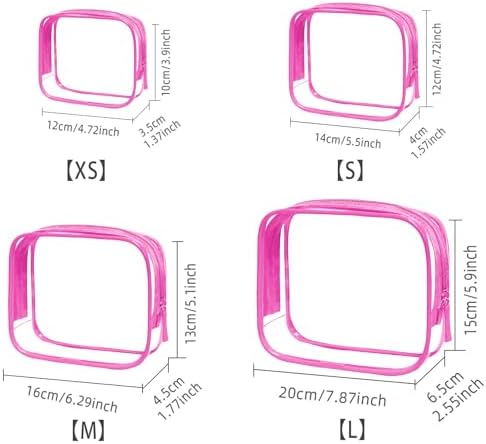 4 PCS Clear Makeup Bag Set, 4 Sizes TSA Approved Travel Toiletry Bags, - Image 5