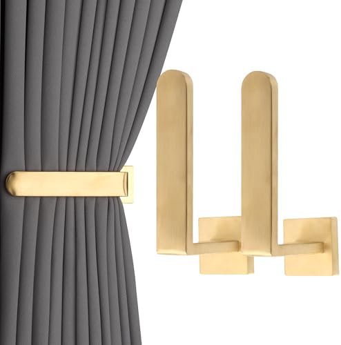 Groleca 2 Pack Metal Curtain Holdbacks, Curtain Tiebacks Hooks by GROLECA