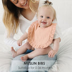 MairMore Muslin Baby Bibs, Ruffle Edge Drool Bibs - Image 3