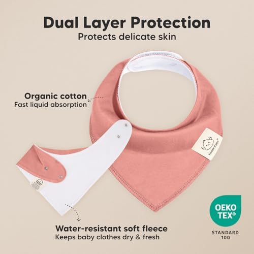 KeaBabies 10pk Organic Baby Bandana Bibs - Image 2