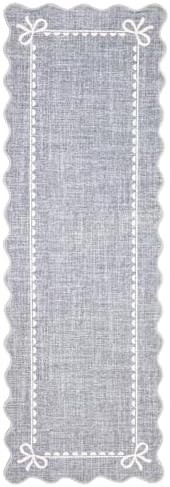 GarveeHome Scalloped Hallway Runner Rug 2.5x10 Non Slip Bedroom Rugs - Image 5