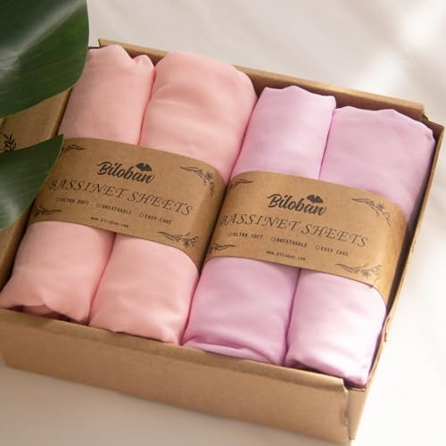 Baby Bassinet Sheets 4 Pack Compatible by Bilobanbabybedding