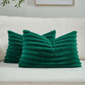 FUTEI Pack of 2 Faux Fur Throw Pillow Covers 12x20 Inch, Emerald Green by FUTEI