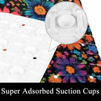 Bathtub Mat Non Slip 26.8x15.1In, Boho Flower Bath Mat - Image 3