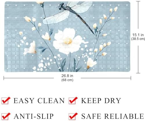 Shower Mat Bathtub Mat, 26.8x15.1 inch, Non-Slip Bath Mat - Image 4