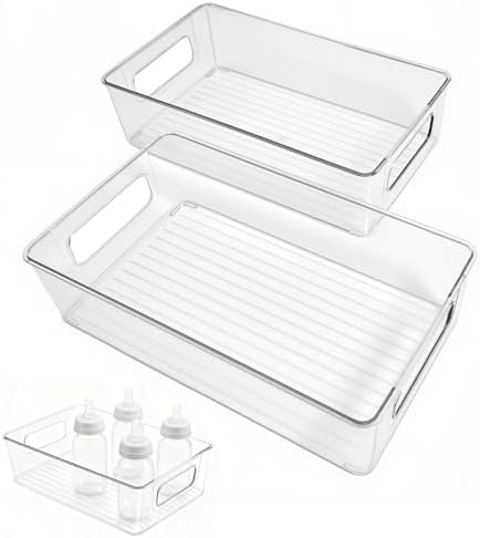 2Pack Clear Baby Bottle Organizer Portable Baby Bottle Storage Container by Unknown