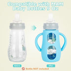 Silicone Sleeves with Handles for Mam Glass Baby Bottles 9oz, Anti Breakage - Image 4