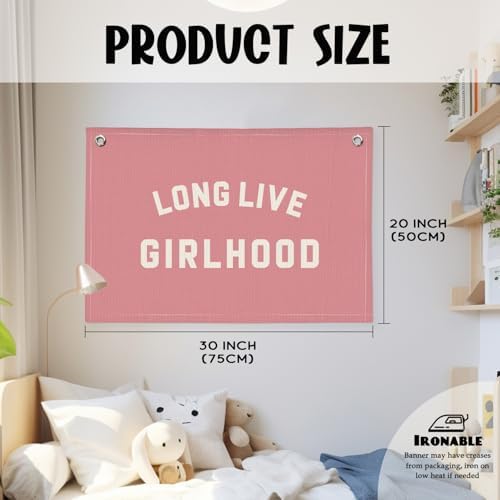 Long Live Girlhood Banner, Girls Baby Nursery Decor, Toddler Girl Room Decor - Image 2