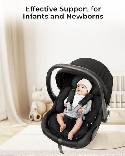 TinlyFinly Newborn Car Seat Insert, Head and Body Support, Reversible Infant - Image 2