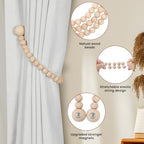 KLOGTSIND Magnetic Curtain Tiebacks, 2 Pack Wood Bead Curtain Holdbacks - Image 5