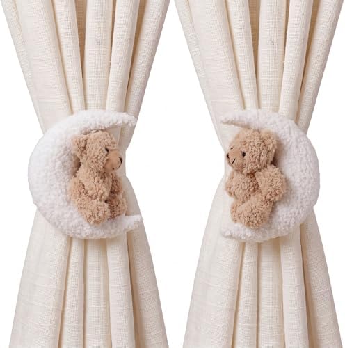 Chumia 2 Pack Moon Bear Curtain Tiebacks Cute Nursery Decor by Chumia