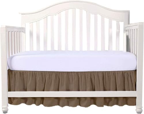 Crib Bed Skirt 28” x 52” with 14” Drop – Split Corners Dust Ruffle, Microfiber by Unknown