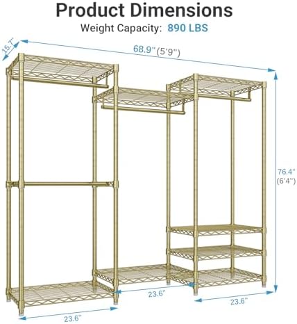 VIPEK V5 Heavy Duty Clothes Rack, Freestanding Modular Closet System - Image 5