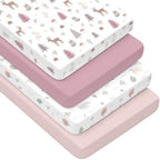 4 Pack Baby Crib Sheets for Girls by NacoMoco