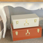 Vixdonos Decorative Large Metal Box Storage Trunk Chest Set of 2 College Dorm - Image 6