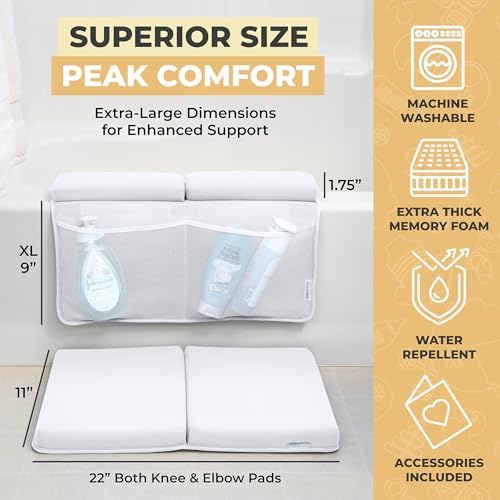Bath Kneeler and Elbow Rest Pad, Extra Thick Baby Bath Kneeling Pad and Elbow - Image 5