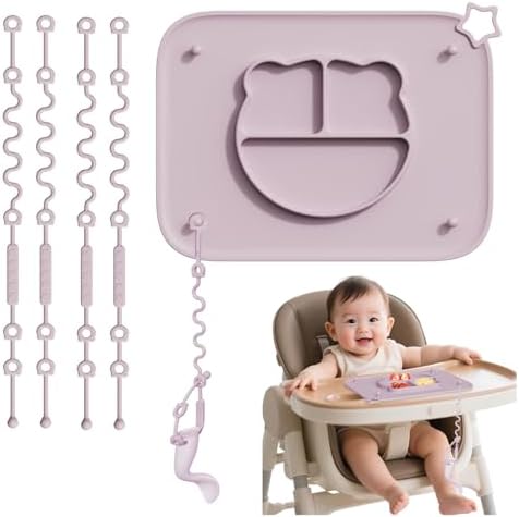 1 Pack Silicone Mat for Babies, Baby Placemat Built-in Suction Base and by Cathill
