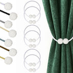Hion Magnetic Curtain Tiebacks White 6pcs, Curtain Holdbacks Hooks Holders by Hion