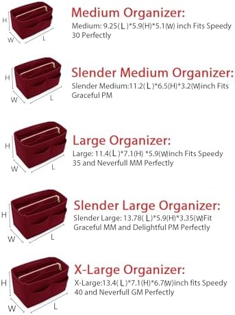 LEXSION Felt Purse Organizer Insert, Tote Bag Shaper Dividers - Image 6