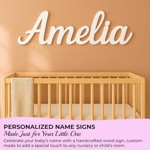 Personalized Hardwood Baby Name Sign - Image 2