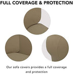 PureFit Stretch Couch Covers for Sofa Large Sofa Slipcovers Tan - Image 3
