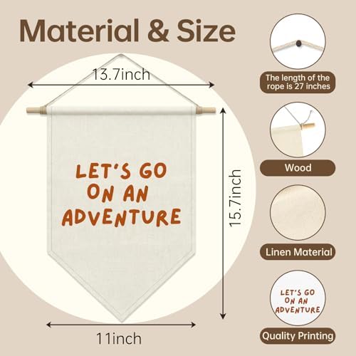 Let's Go On an Adventure Wall Decor, Playroom Pennant Hanging Banner - Image 5