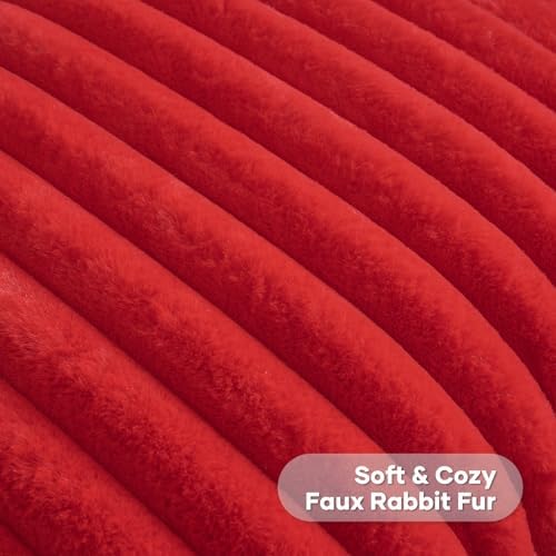 FUTEI Pack of 2 Faux Fur Throw Pillow Covers 12x20 Inch - Image 2