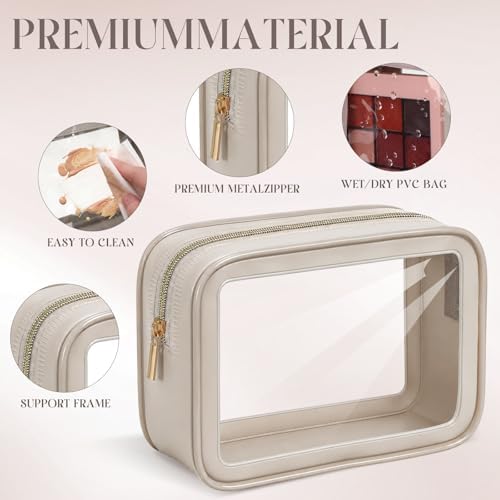 Hsei 6 Pcs Clear Makeup Bags Diaper Bag Organizer Travel Toiletry Bags - Image 3