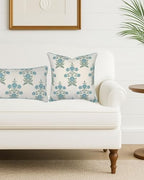 Jillien Harbor Amelia Lumbar 14" x 36" Floral Throw Pillow Cover Blockprint - Image 3