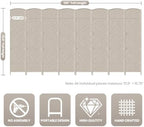 8 Panel Folding Room Divider, Woven Privacy Screen - Image 3