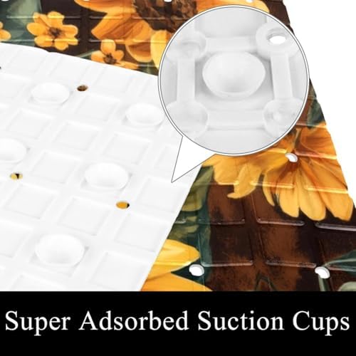 Bath Tub Shower Mat, Washable Bathtub Floor Mats, Suction Cups and Drain Holes - Image 3
