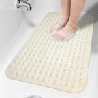 Non Slip Bathtub Mat Bath Shower Mat Beige 17"x30" Standard Size by NaolotureHome